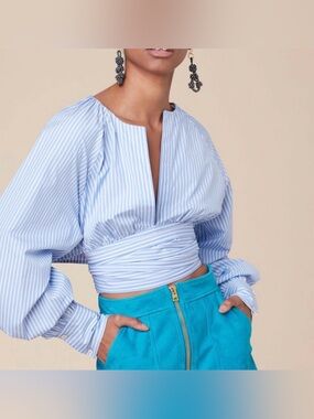 Diane von Furstenberg (DVF) Wrap Crop Blouse